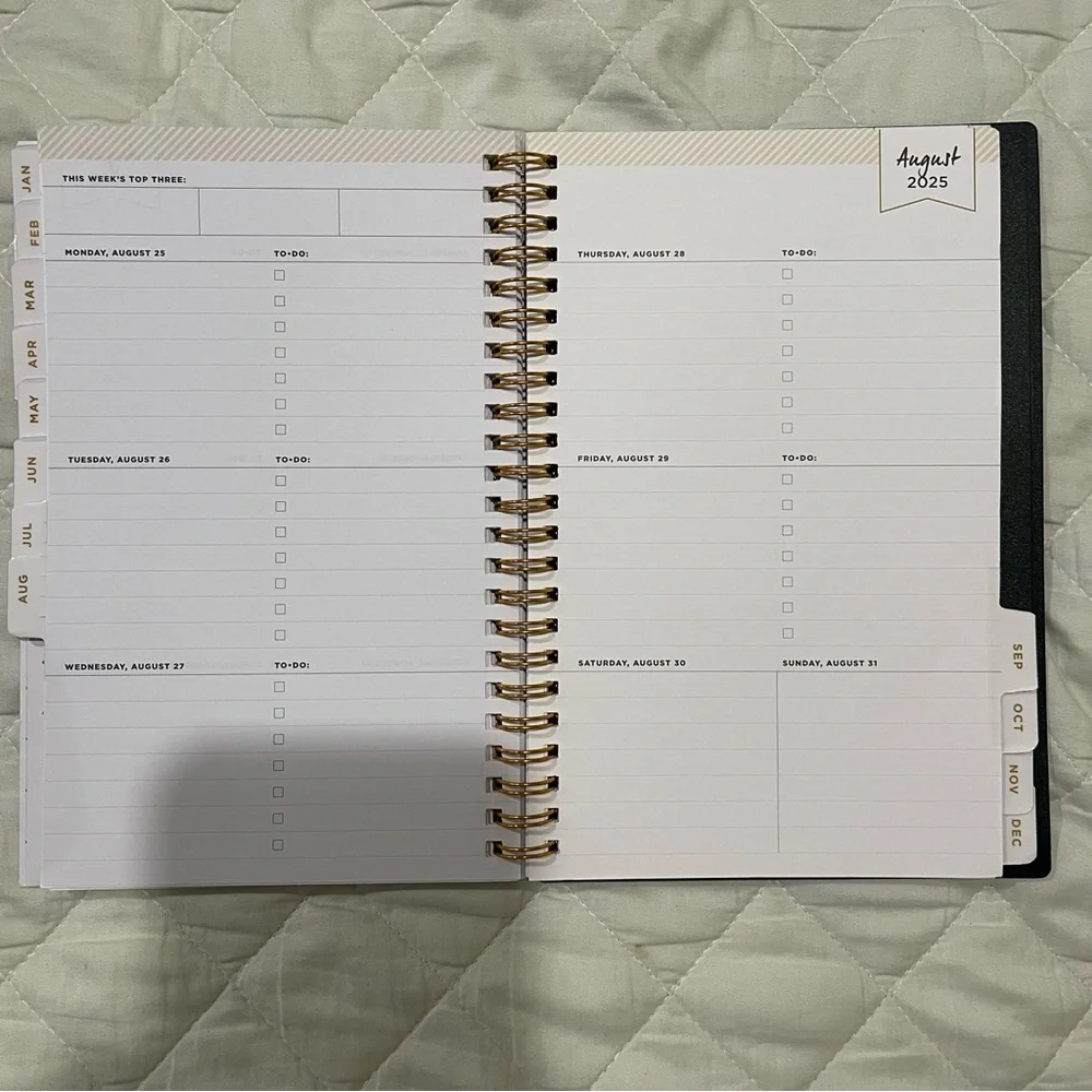 Blue Sky Floral Planner with Gold Accents